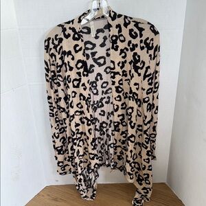 Leopard Print Open Front Cardigan